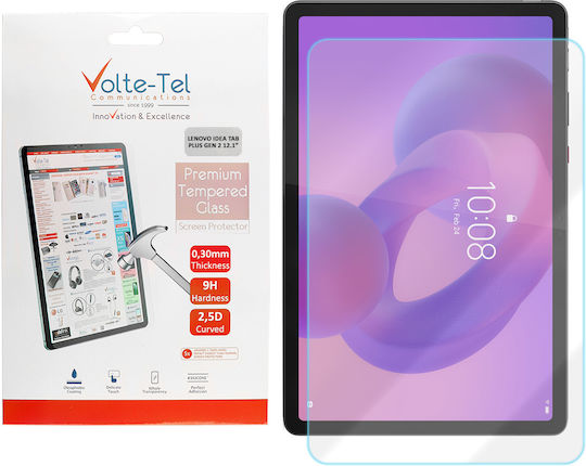 Volte-Tel Gehärtetes Glas Lenovo Idea Tab Plus Gen 2 12,1 Zoll 9H 0,30 mm 2,5D Vollflächig Klebend