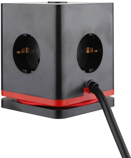 Olympia Prelungitor cu 3 Prize, 2 USB-A, 1 USB-C, Întrerupător și Cablu de 0,5 m