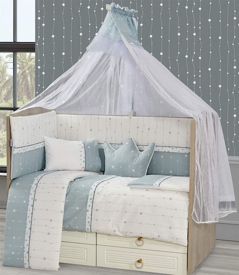 Dimcol Комплект за люлка White-aqua Grey 9 Части Dimcol Комплект за люлка White-aqua Grey 9 Части