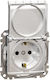 Schneider Electric Single Waterproof Power Socket with Silver Lid