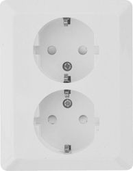 Lucas Single Recessed Power Socket White Lucas Single Recessed Power Socket White
