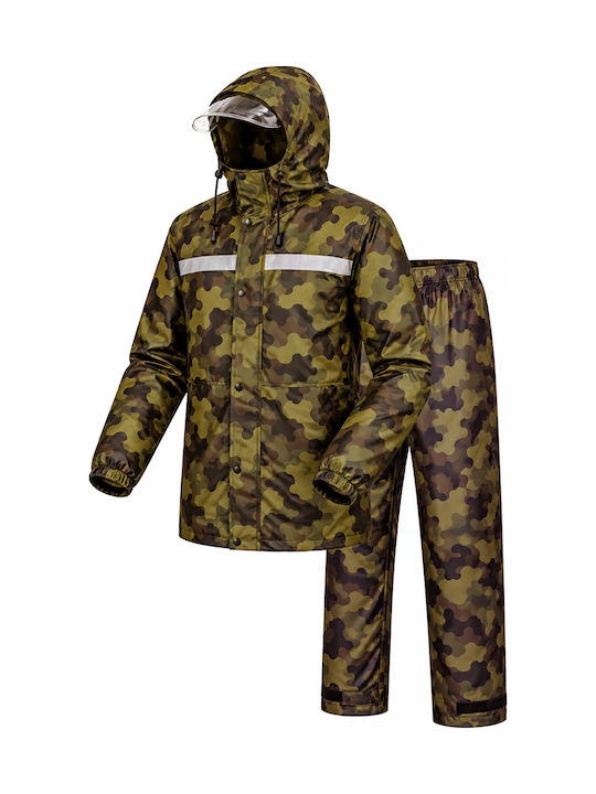 Tipster Wasserdichtes Herren-Set in Einheitsgröße, Jacke & Hose im Tarnmuster, Army Green, Transparentes Visier, 14936, Khaki Tipster Wasserdichtes Herren-Set in Einheitsgröße, Jacke & Hose im Tarnmuster, Army Green, Transparentes Visier, 14936, Khaki