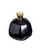 JK Home Decoration Tabletop Pomegranate Lucky Charm Black Ceramic 9x10cm 2 Pieces
