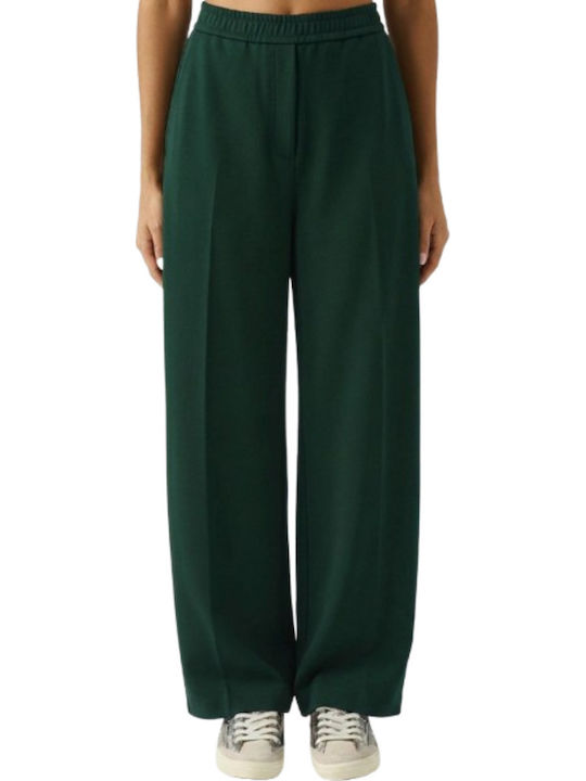 Women's Fabric Trousers Dark Green