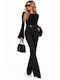 Women's Black Fabric Trousers