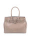Light Ash Grey Leather Women's Tote Bag