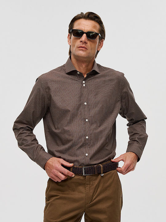 Long Sleeve Shirt in Regular Fit Brown