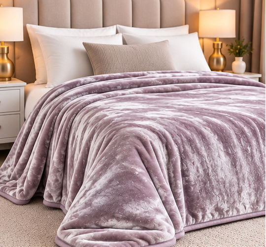 Decotelia Single Blanket 160x240 cm Dusty Lilac Silver