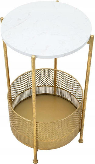 Round Metal Side Table Gold Frame L35xW35cm Round Metal Side Table Gold Frame L35xW35cm