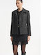 Fibes Damen-Tweedblazer Schwarz