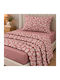 Astron Italy Irida Single Fitted Sheet 100x200+30cm Dusty Rose