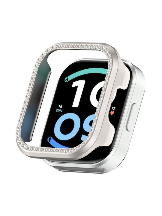 Redmi Watch 6 Active Diamond Halbabdeckende Hohle PC-Uhrenschutzhülle Satine Starlight