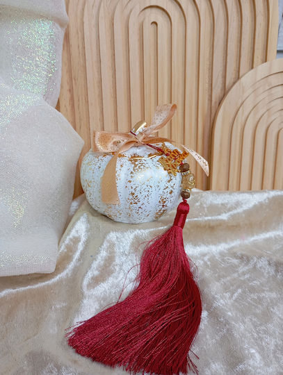 By Anastasia's Art Creations Handmade Pumpkin Lucky Charm Red Ceramic