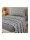 Astron Italy Irida Single Fitted Sheet Set 100x200+30cm Grey (3pcs)
