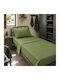 Astron Italy Single Bed Sheet Set with 1 Pillowcase 160x250cm Khaki (2 pcs)