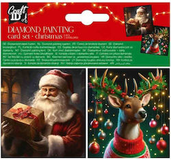 Craft Id 2 Diamond-Painting-Karten 13 × 13 cm Weihnachtsmann-Hirsch