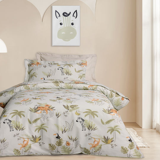 Das Home Single Sheet Set with Elastic Band Made of Cotton & Polyester Beige 170x260cm