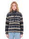 Winter Women's Fleece Long Sleeve Top with Zipper Blue