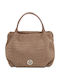 Cocoon Leather Women's Tote Bag Suede Dark Ash Grey