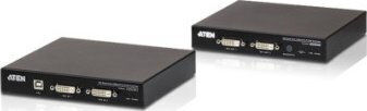 Aten Dual KVM & Data Switch with USB 2.0 / DVI / HDBaseT / USB / Audio
