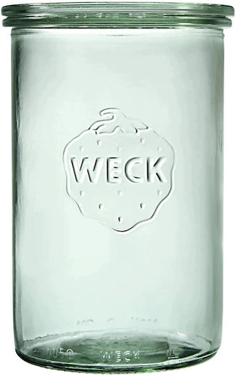 Weck Set of 4 General Use Glass Jars with Lids, Transparent, 1000 ml, 4 Pieces