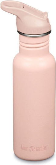Classic Narrow Stainless Steel Kids Water Bottle with Straw Orange 532ml