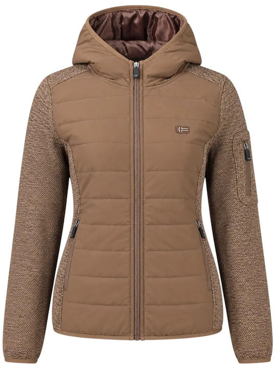 Long Women's Brown Denim Jacket