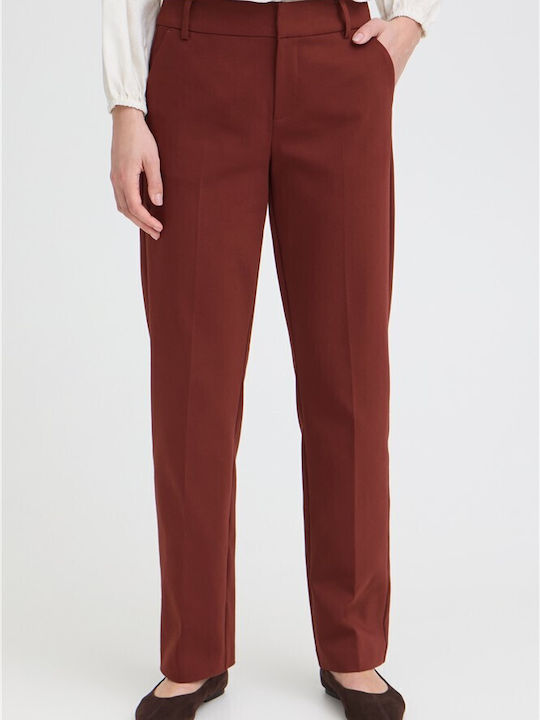 Damenstoffhose in geradem Schnitt Rot