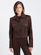 Toi&Moi Short Brown Leather Women's Jacket