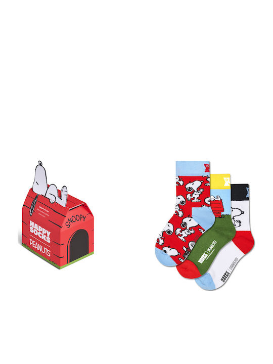 Happy Socks Παιδικές Κάλτσες Κοκκινο 3 Ζευγάρια