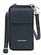Dark Blue Leather Women's Mobile Phone Pouch