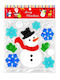 Festive Xmas Glass Stickers 20x19.5cm Snowman Gloves