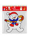 Xmas Magic Glass Window Stickers 18cm Snowman Candy