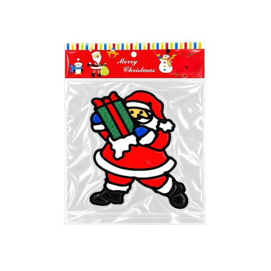 Christmas Stickers for Window with Santa Claus, Snowman and Reindeer Pattern
