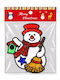 Christmas Stickers for Window with Snowman, Santa Claus and Reindeer Pattern