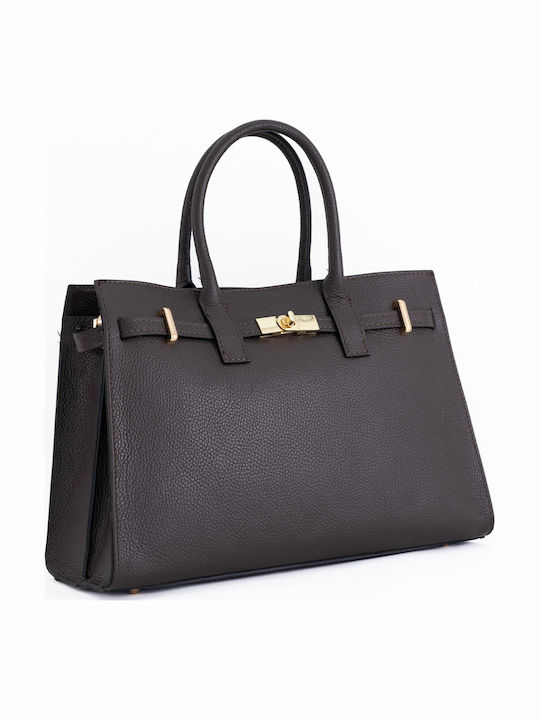 Leather Women's Satchel Bag Brown Chocolate