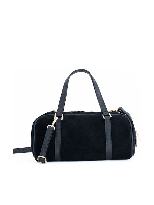 Leather Women's Barrel Bag Black