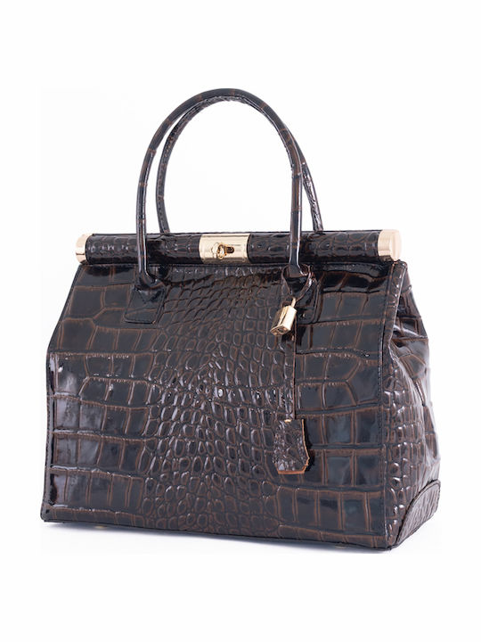 Leather Women's Satchel Bag Brown Chocolate