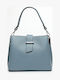 Graue / Blaue Damen-Crossbody-Tasche Aus Leder