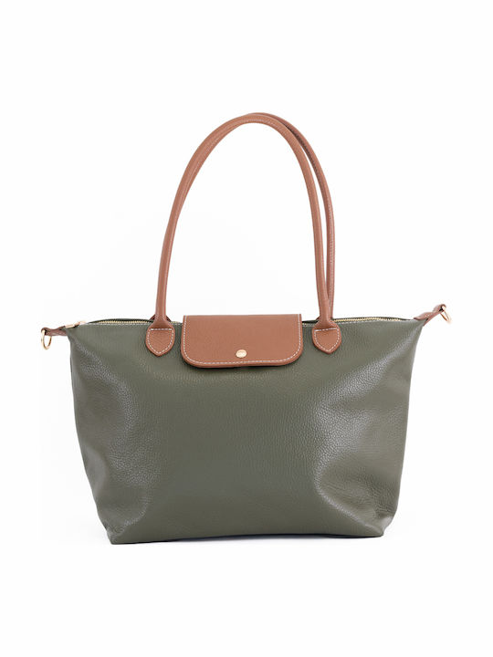 Leather Women's Tote Bag Olive