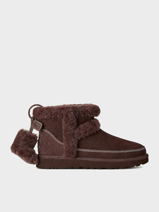 Classic Mini Suede Γυναικεία Μποτάκια Αστραγάλου Burnt Cedar