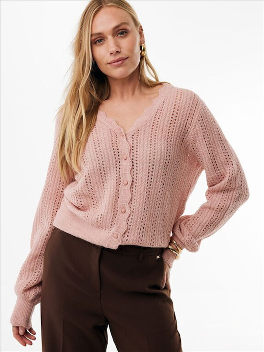 Mexx Gestrickte Damen-Strickjacke Rosa