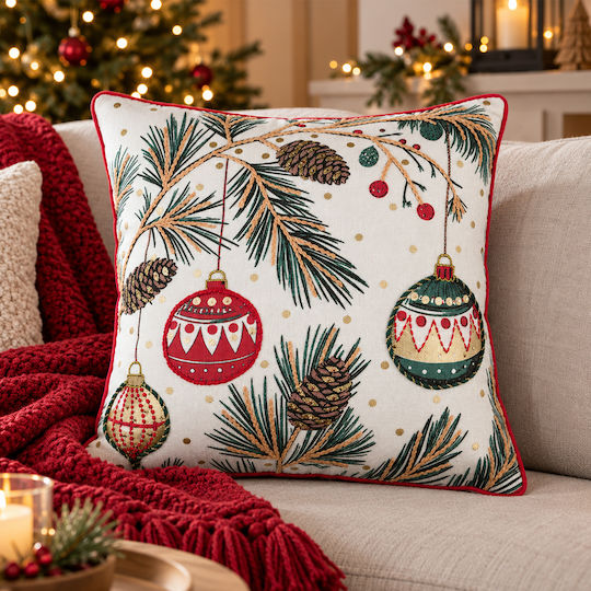 Christmas Pillow 45x45 S-f Clark Ecru Cc341019