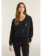 Langes Damen-Sweatshirt Schwarz