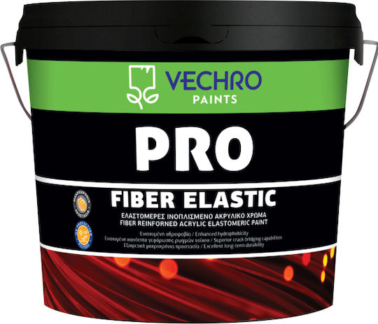 Vechro Pro Fiber Elastic Acrylic Water-Based Plastic Paint for Exterior Use White 10 L