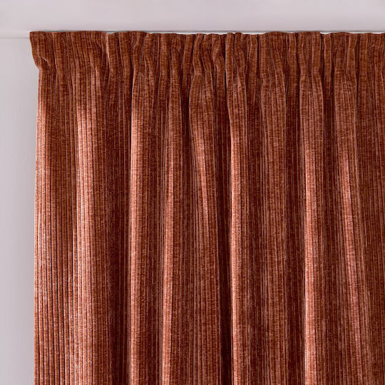 La Redoute Interieurs Pencil Pleat Striped Velvet Curtain 135x250cm