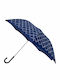 Windproof Automatic Rain Umbrella with Walking Stick Blue