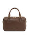 Dark Ash Leather Women's Barrel Bag