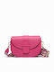 Leather Women's Flap Bag Fuchsia