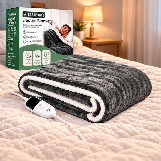 Kraft World TKSH-1 Grey Single Washable Electric Blanket Grey 140W 150x80cm